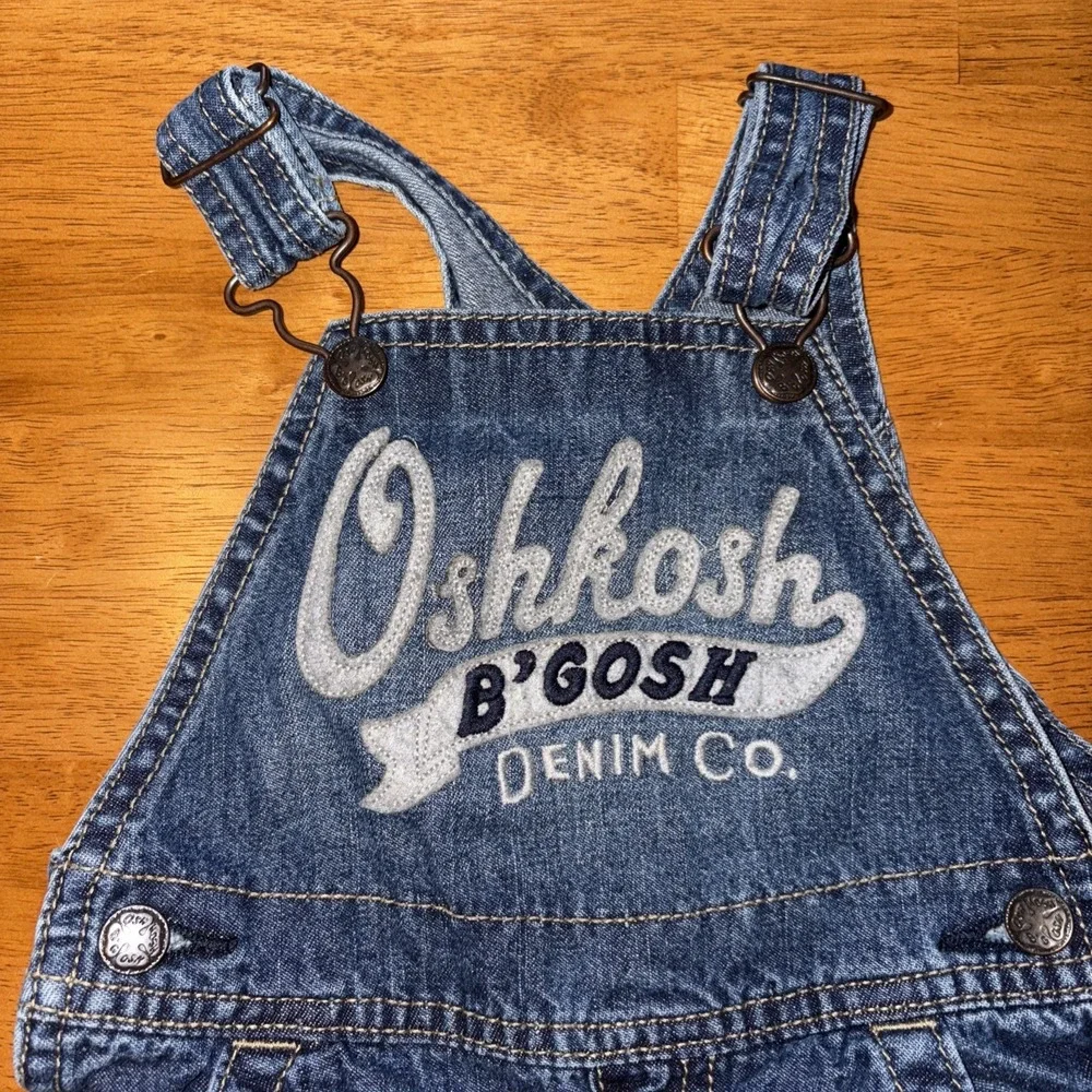 Vintage OshKosh BGosh Overalls Blue‎ Denim Toddler Kids Size 18 Months Vestbak